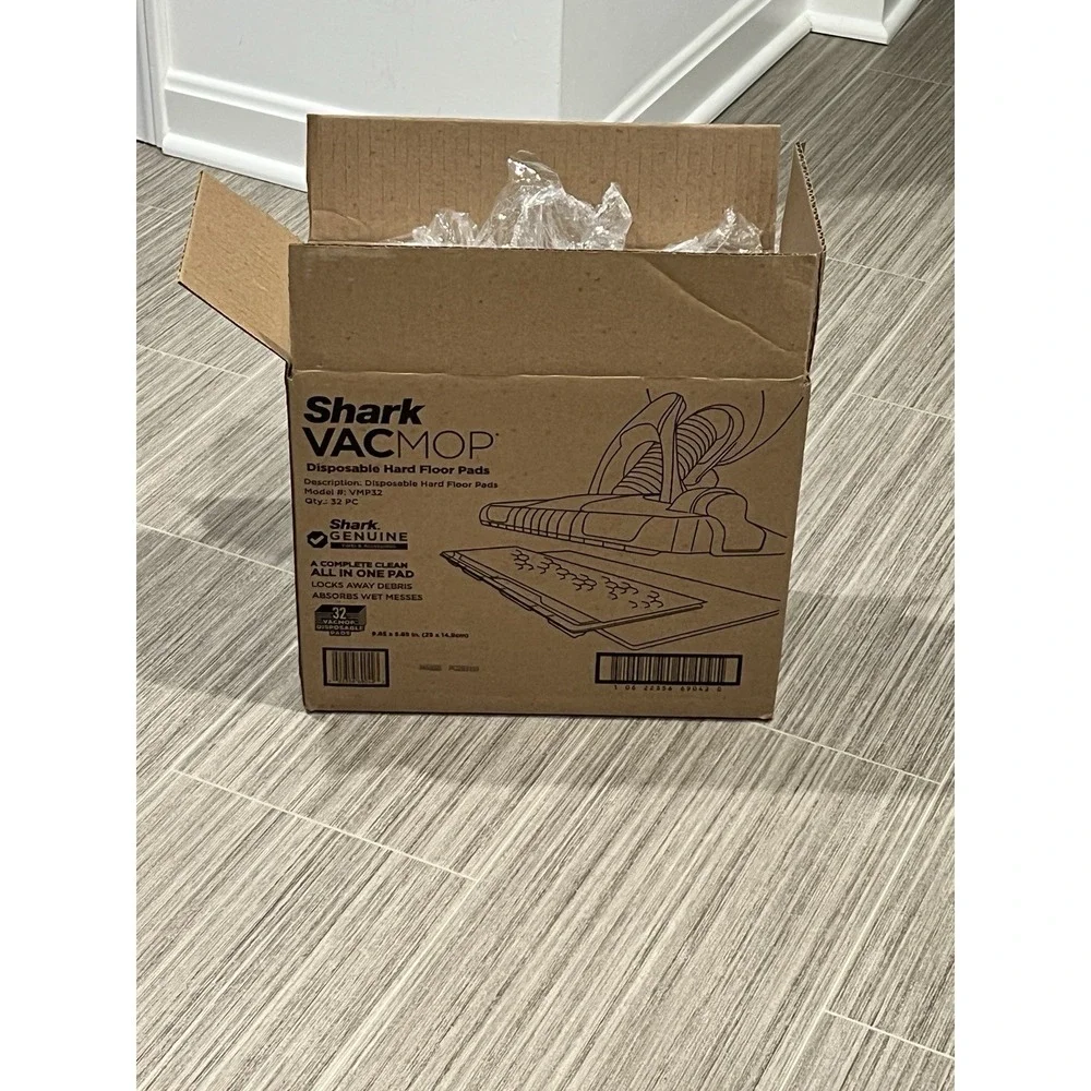 Shark Vacmop Disposable Hard‎ Floor Pad Refills- 32ct Open Box VMP32
